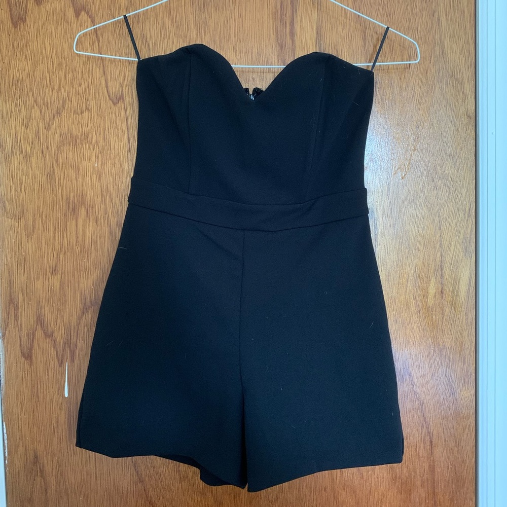 Express black strapless romper